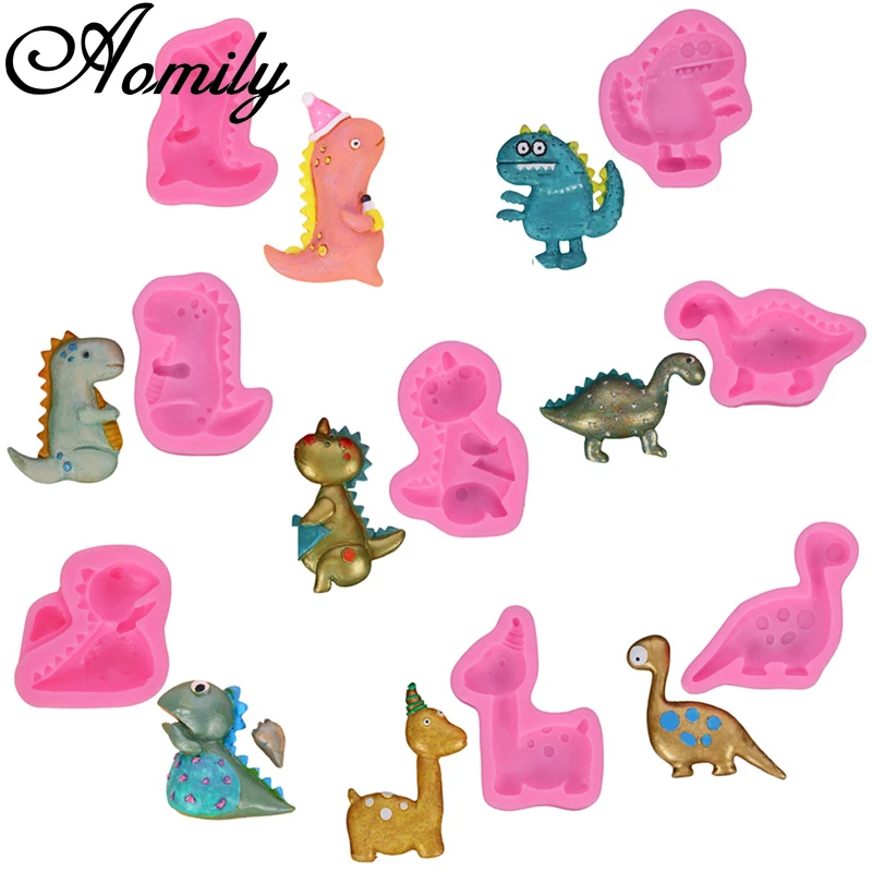

Aomily динозавр помадка силиконовые формы для торта инструмент для украшения торта сахарное желе ремесло шоколадные формы ледяной куб формы и...
