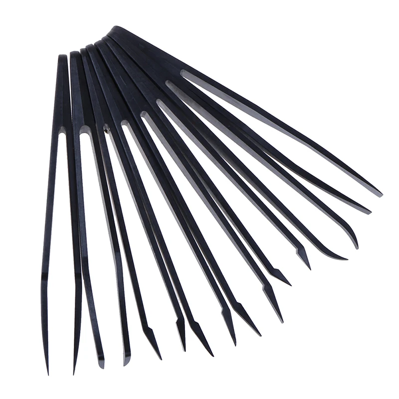 

8pcs New Practical Anti-static Carbon Fiber Electronic Tweezers Kit Plastic Forceps PCB Repair Hand Tools Set