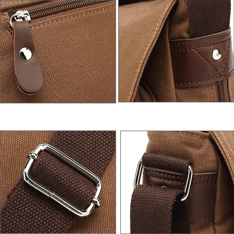 

Men's Vintage Canvas Bag Casual Crossbody Bag High Quality Postman Travel Bag