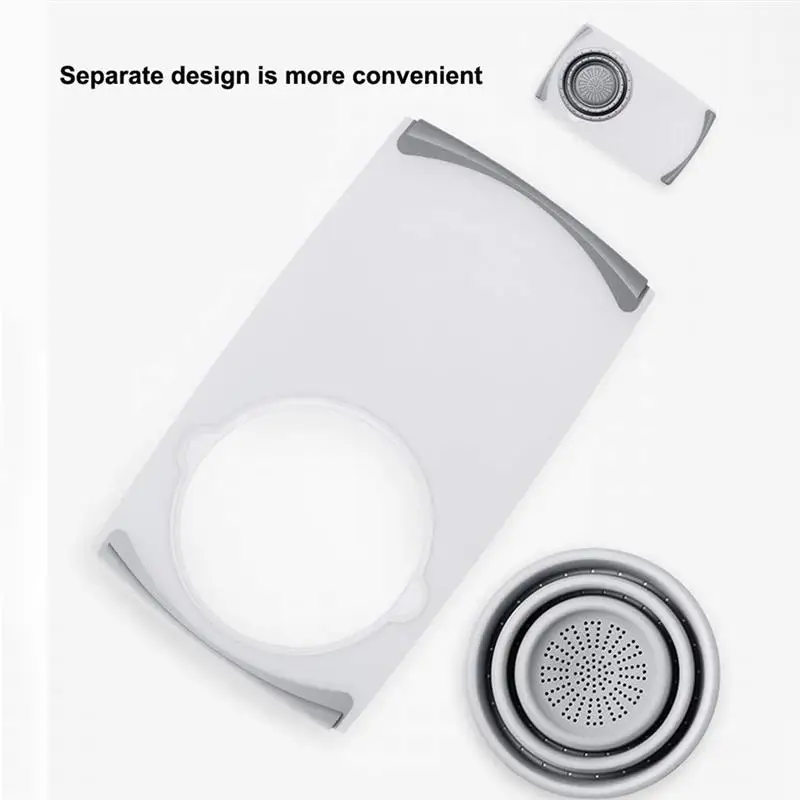 3 In 1 Multi-Function Food Tray Sink Drain Basket Cutting Board Filter Chopping Blocks Meat Vegetable Fruit Basket Storage