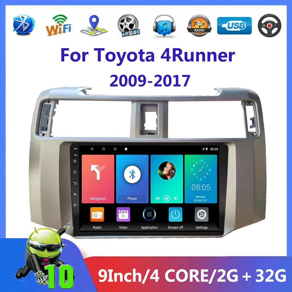 

Автомагнитола для Toyota 4runner 4runner 2009-2017 2 Din, мультимедийный проигрыватель на Android 10, видеоплеер, навигация GPS, стерео головное устройство
