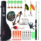 Удочка рыболовная с телескопической катушкой и крючками, 1,2 м