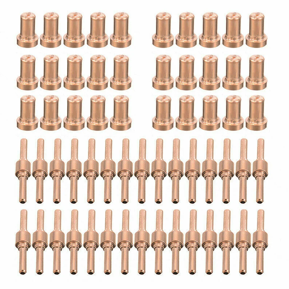 

60pcs 40A Extended Plasma Cutter Torch Accessories Consumables Electrode Nozzles Kit Red Copper Durable For PT31 LG40