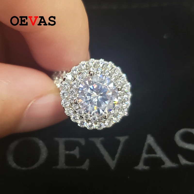 

OEVAS 100% 925 Sterling Silver Bridal Rings Sparkling Full High Carbon Diamond Wedding Engagement Party Fine Jewelry Wholesale