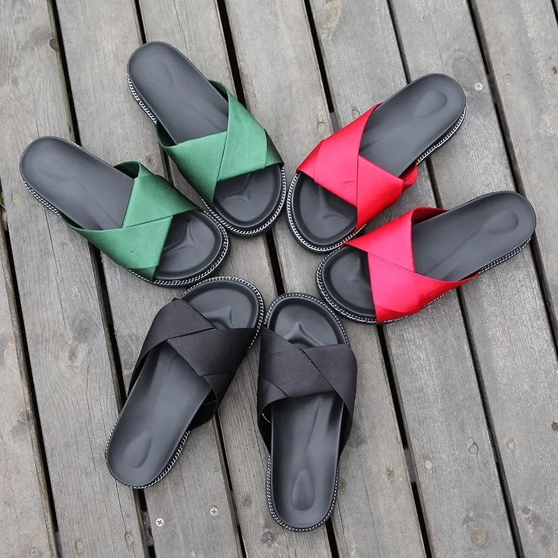 

Slippers women 2020 Summer thick bottom wear-resistant soft bottom wild word flat-bottomed sandals woman slippers red green
