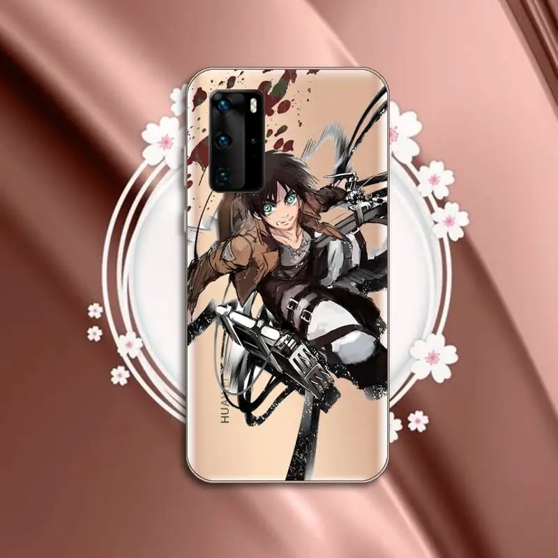 

anime Attack On Titan cool Phone Case Transparent for huawei P 40 30 20 lite pro smart 2019 honor 8X 10i 10 funda