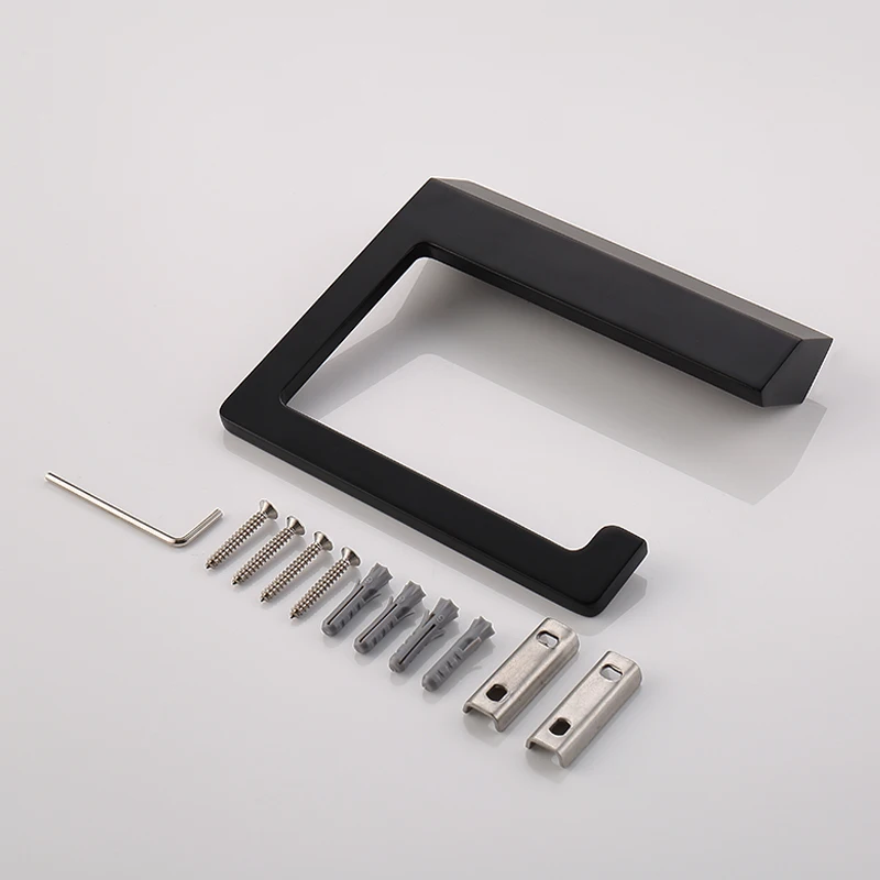 Матовый черный/хромированный набор качественных полотенец для ванной комнаты из