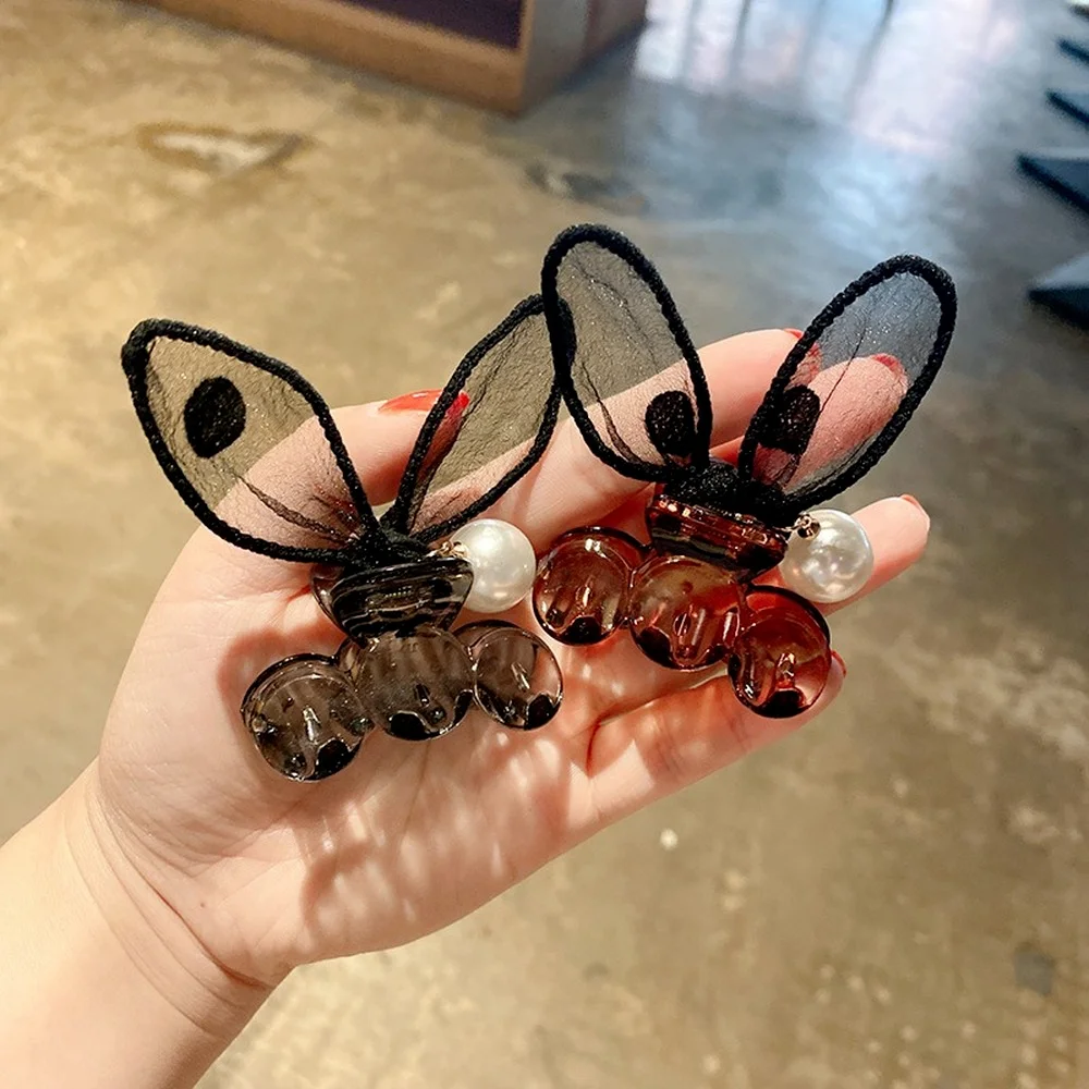 

Cute Hair Claw Rabbit Ears Hairpin Top Clip Korea Hair Clip Headdress Simple Back Head Pearl Shark Catch