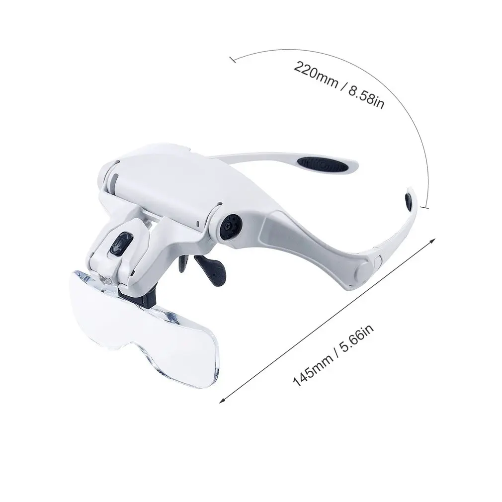 

Eyelash Extension 5 Lens Adjustable Headband Magnifying Glass Magnifier w/ LED Light Lamp Magnifying Glasses For False Lashes