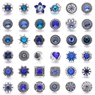 5 шт.лот Новые 18 мм кнопки ювелирные изделия горный хрусталь смешанные темно-синие кнопки ювелирные изделия для 18 мм браслет ожерелье ювелирные изделия