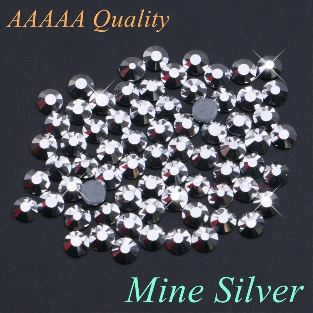 Высшее качество! Стразы горячей фиксации Mine Silver SS6 SS10 SS16 SS20 SS30 стразы с плоской