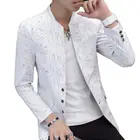 Мужской маленький костюм с принтом, куртка, пальто в китайском стиле, приталенный наряд Zhongshan с воротником-стойкой, красивое пальто, мужской костюм, пальто 5XL6XL, 2021