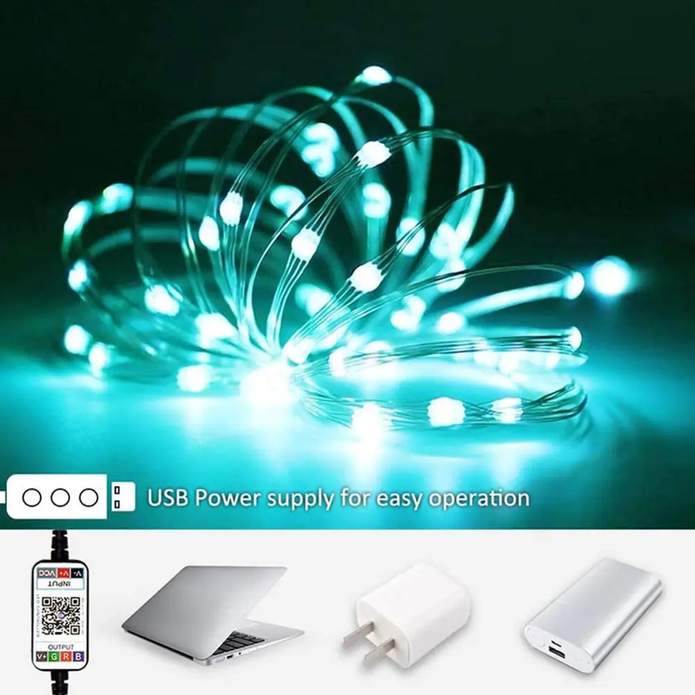 

Christmas Tree Decoration HOT Light Smart LED Personalized Light String App Remote Control Light RGB Color Light