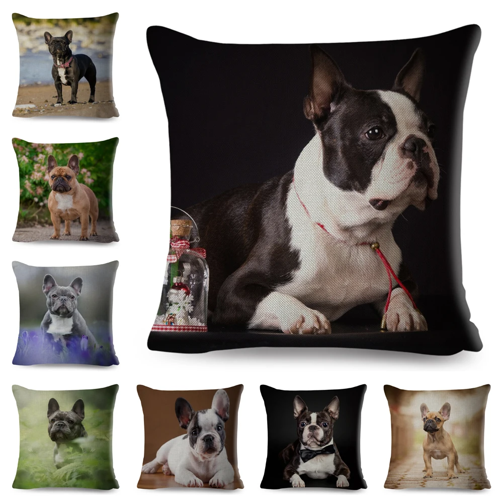 Милый чехол для подушки питбултерьер декоративный с принтом животных собаки