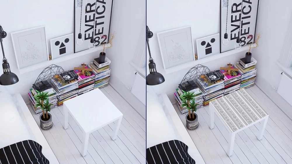 

Print Art Picture 3D Table Sticker DIY Home Decor Decals Self Adhesive Wallpaper Modern Waterproof Mural For Bedroom Renovation