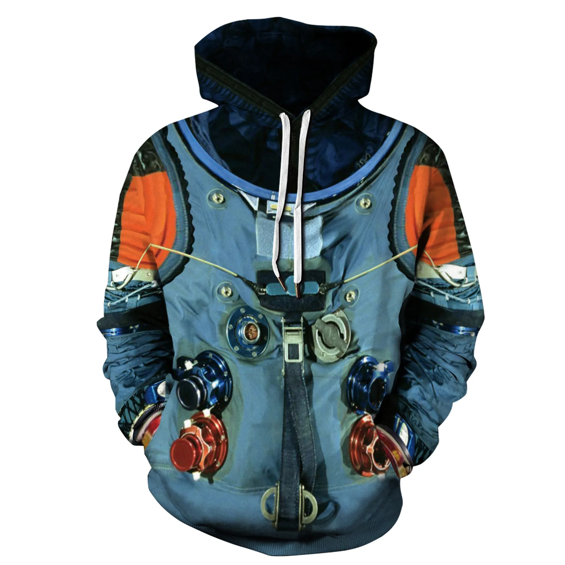 

Fashion Classic Explosive Space Suit Digital Printing Couple Outfit Hooded Sweater European And American Casual Loose Plus Size