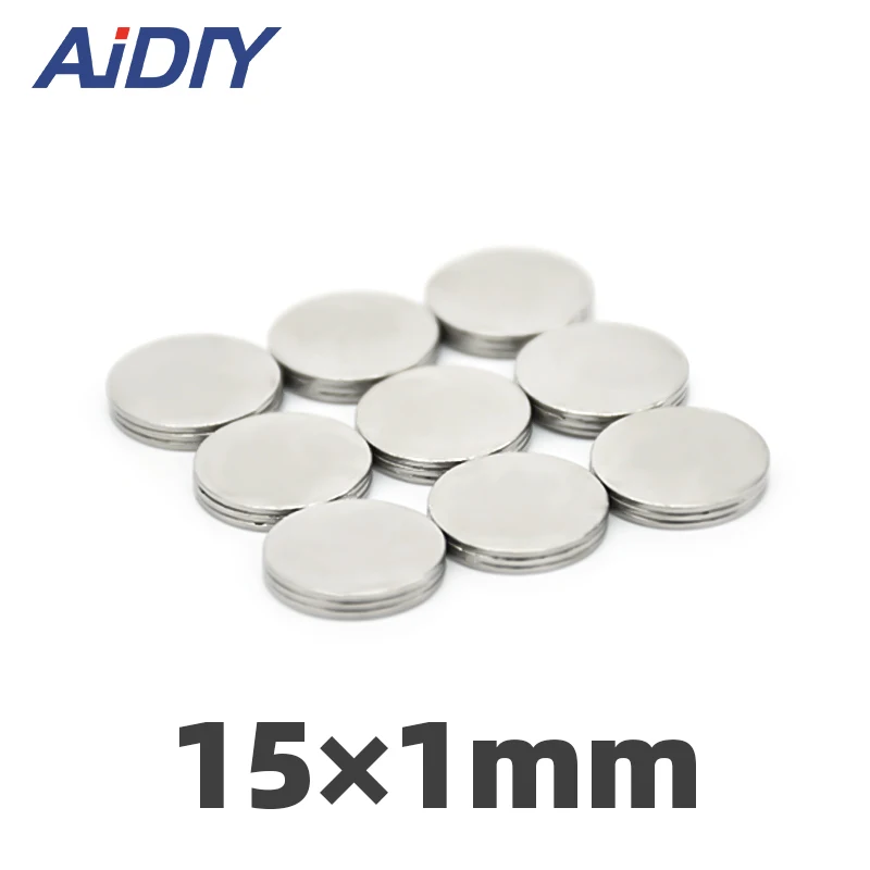 AIDIY 10 шт. неодимовые магниты 15 × 1 12 × 2 8x3 10x1 10x2 6 × 4 мм Мини N35 Круглый дисковый магнит очень сильные магниты никель редкоземельные