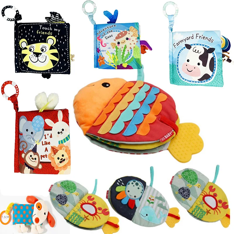 Игрушечный Прорезыватель Монтессори для детей моющаяся обучающая тканевая