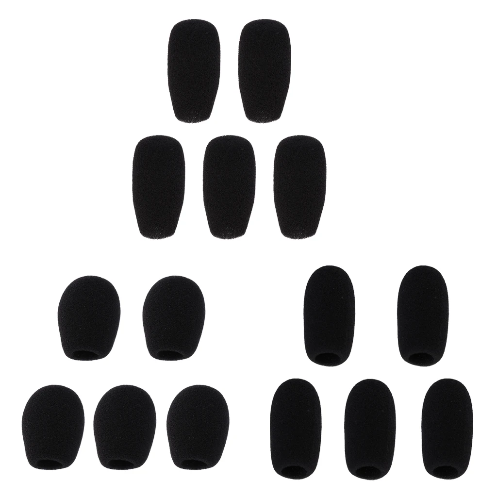 Набор из 5 черных губчатых накладок для микрофона ветрозащитные пылезащитные