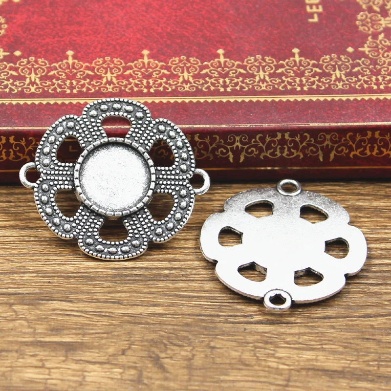 4 шт. Новый 14 мм Внутренний размер античный бронзовый серебристый цвет круглый