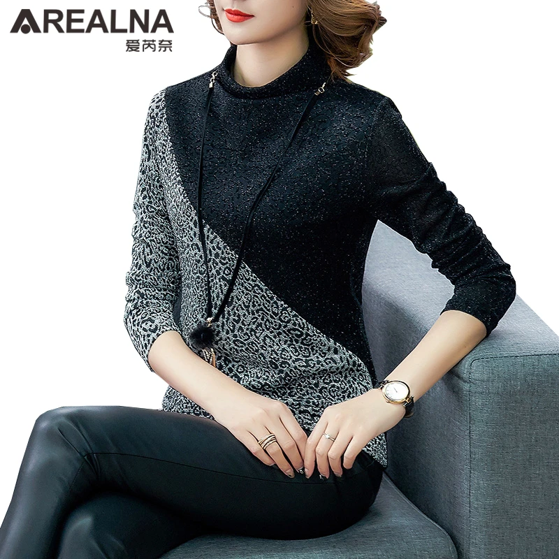 

Блестящими Пайетками с длинными рукавами Sllim Женские топы и блузки модный пэчворк блузы женские леопардовые зимние сапоги рубашка размера ...