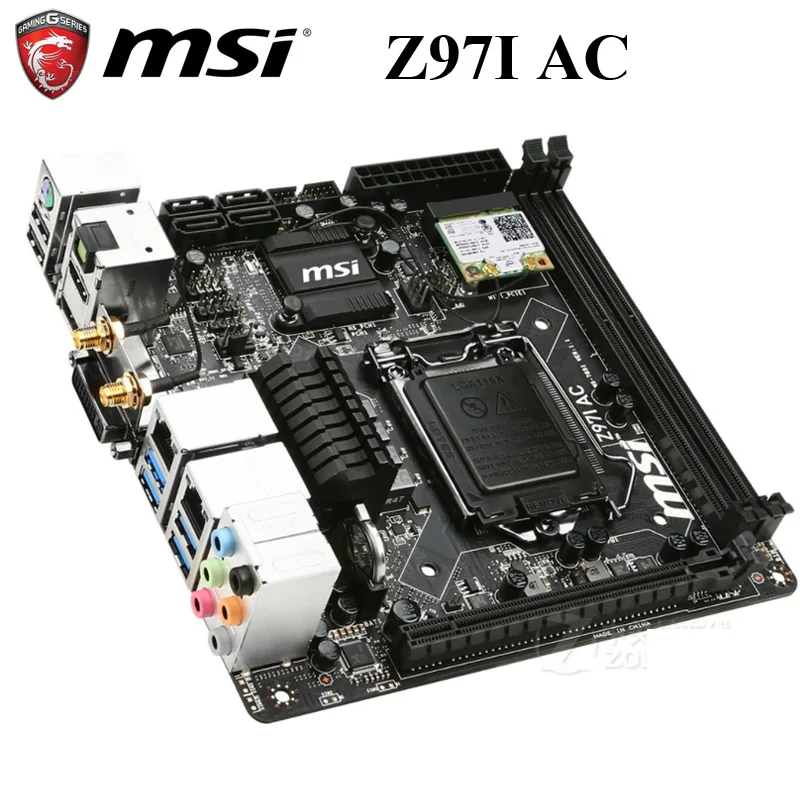 Verkaufen LGA 1150 MSI Z97I AC Motherboard Intel Z97Core I7/i5/i3 1150 DDR3 Original MSI Z97 Mainboard 1150 DDR3 SATA III Z97 1150 Verwendet