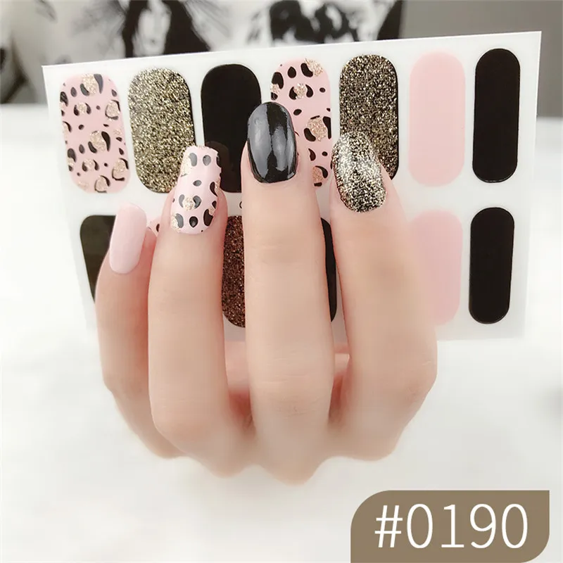 1 лист Новое поступление обертки для ногтей зимний леопардовый дизайн блестящие