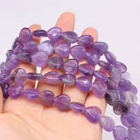 natural amethyst heart shaped semi precious stone beaded diy for making jewelry accessories 14mm16pcspiece