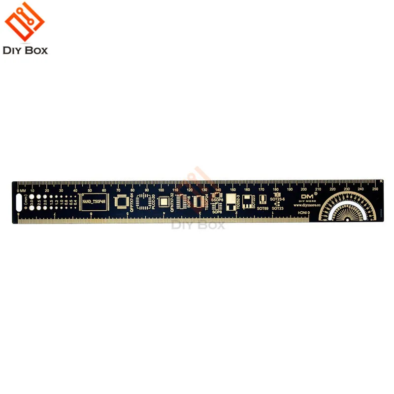 4 см PCB линейка, измерительный инструмент Многофункциональный резистор микросхема конденсатора IC SMD посылка блоки для электронных инженеров с цепочкой для ключей