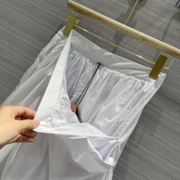 

Preppy Style Contrast Skirts for Women Summer New 2021 High-end Brand Embroidery Stars Ball Gown High Waist Big Hem Skirts Lady