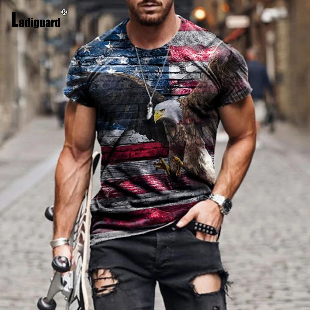 

Ladiguard Mens Fashion 3D Print T-shirt Short Sleeve Basic Tops Latest 2021 Summer Tees Casual Pullovers Sexy Mens clothing