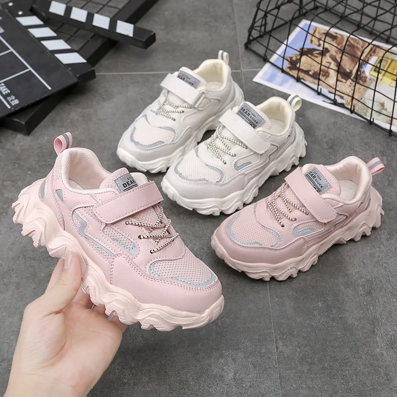 Unisex Sneakers 2020 Spring New Boys Girls Sports Ultra-light Wave Shoes Children's Casual White Breathable Solid Bottom | Детская