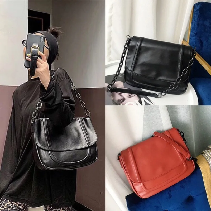 2019 Новая модная женская Большая вместительная простая сумка на плечо Женская