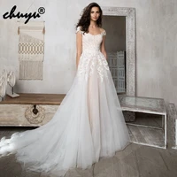 jasmine charming latest elegant a line lace bridal wedding gowns short sleeves see through boat neckline appliqued