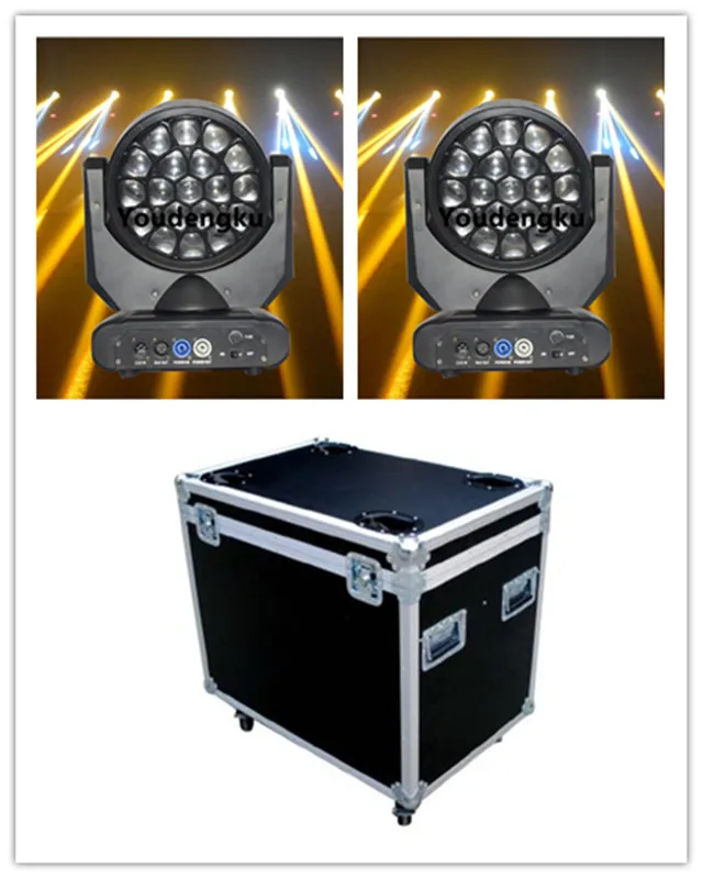 

6pcs with flightcase big eye beam stage movable rotation 19x10w rgbw 4in1 bee eye wash Lyre dmx moving head beam led light