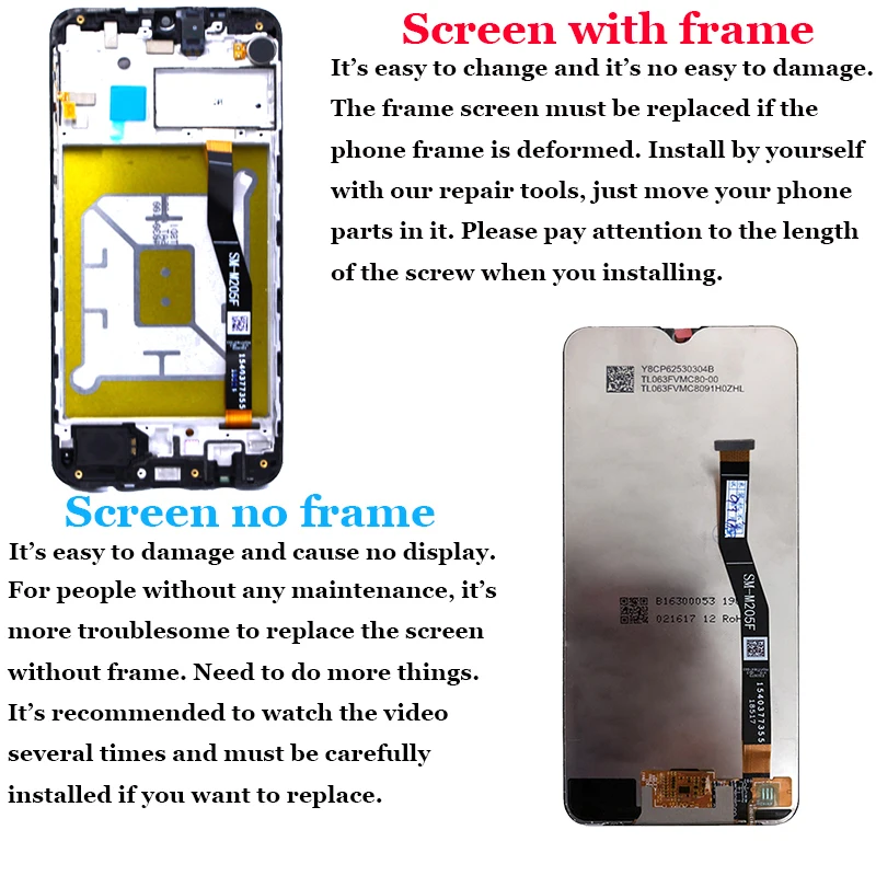AMOLED For SAMSUNG Galaxy M20 2019 SM-M205 M205F LCD Display Touch Screen Digitizer Assembly replacement parts Free Shipping |