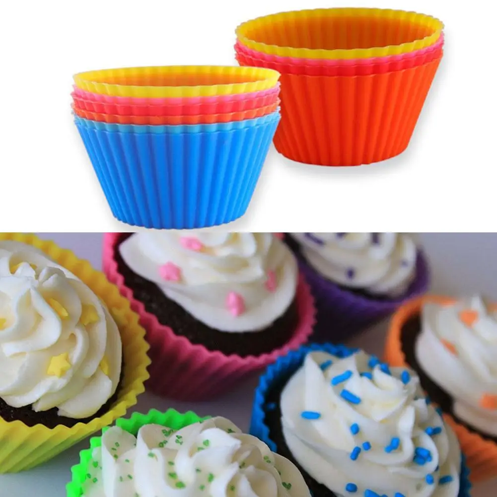 

12 Sets Of Round Silicone Chocolate Mold DIY Cake Muffin Kitchen Baking Mold Mold Mold Cupcake Tool Cake Fondant Baking I9I4