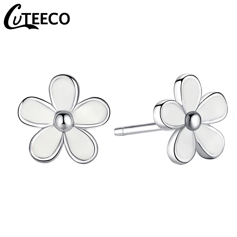 Cuteeco Лидер продаж Серьги сковорода серебро Цвет Милая ромашка серьги гвоздики в