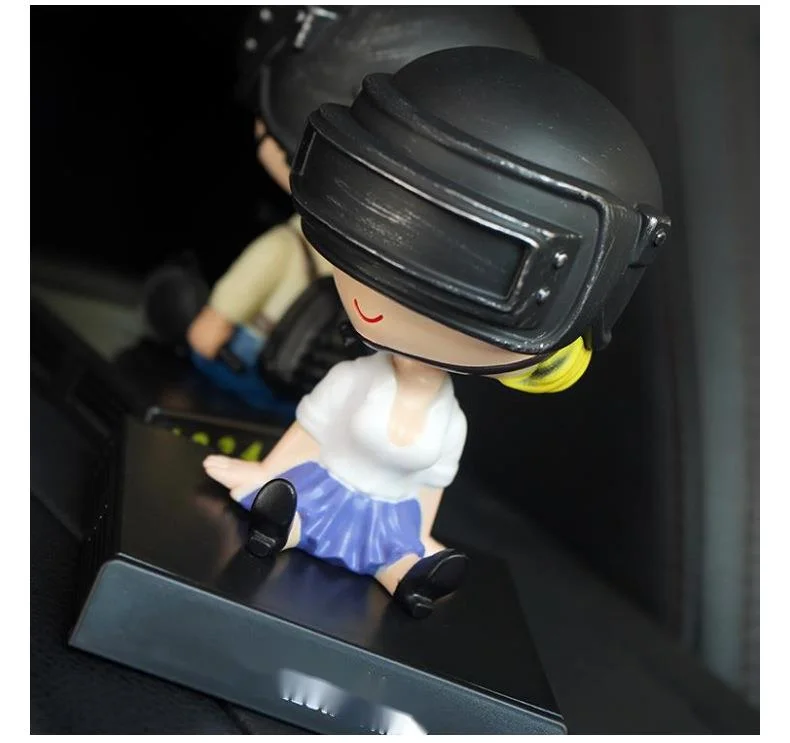 

War Lovers Car Accessories Shake Head Doll Lucky Tonight Eat Chicken Boy Car Accessories Mobile Phone Seat Base