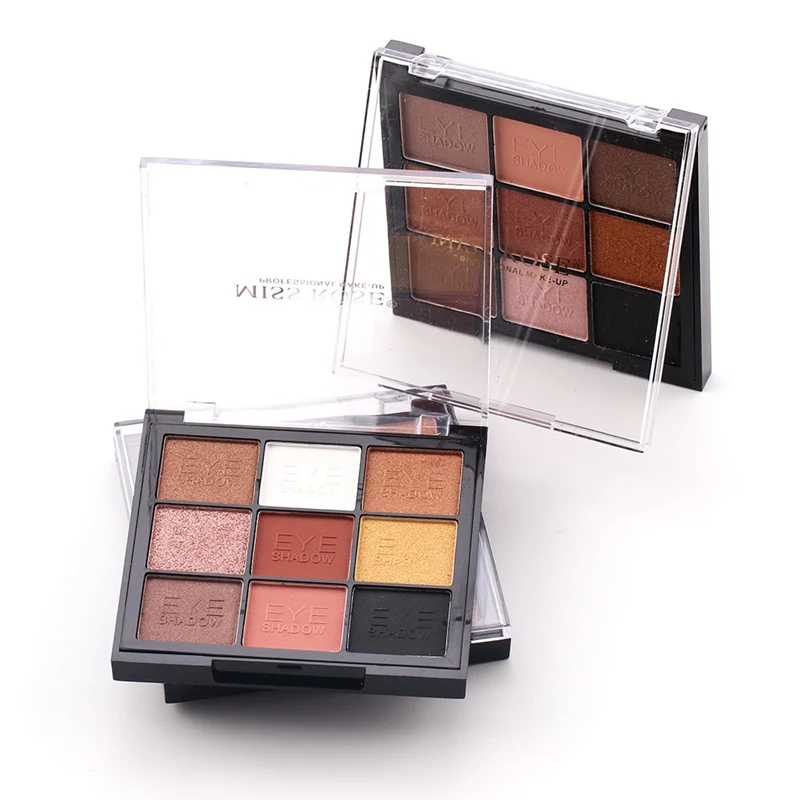 MISS ROSE 9 Colors Nude Eye Shadow Palette Matte Glitter Eyes Beauty Makeup Shimmer Palette Cosmetic Bling Bling Eyeshadow