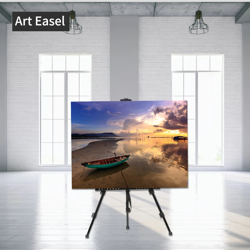 Artists Easel Stand Metal Foldable Tripod Adjustable Height 20 Inches to 61 with Portable Bag for Drawing Art Supplies | Канцтовары для