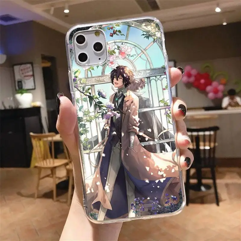

Anime Bungou Stray Dogs Dazai Osamu Phone Case Transparent for iPhone 6 7 8 11 12 s mini pro X XS XR MAX Plus
