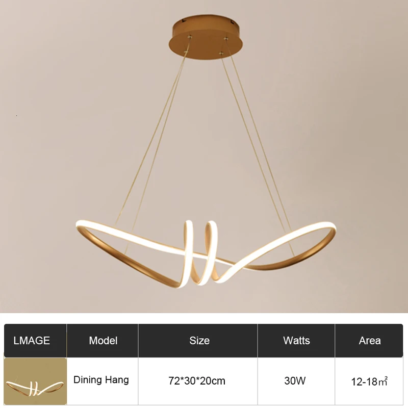 Светодиодный подвесной светильник золотого цвета для столовой гостиной кухни