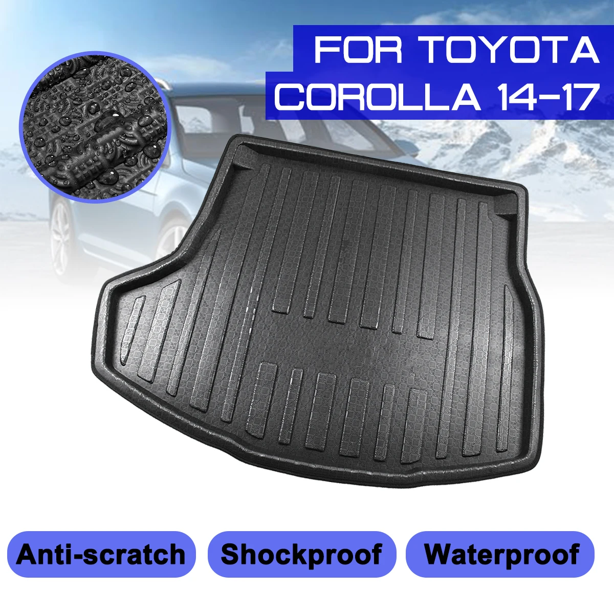 Car Floor Mat Carpet For TOYOTA COROLLA 2014 2015 2016 2017 Rear Trunk Anti-mud Cover | Mats