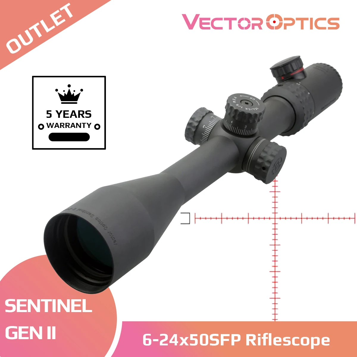 

Vector Optics Sentinel 6-24x50 MOA Riflescope Illumination Tactical Target Shooting Tested on Real Firearms Airgun Shock Proof