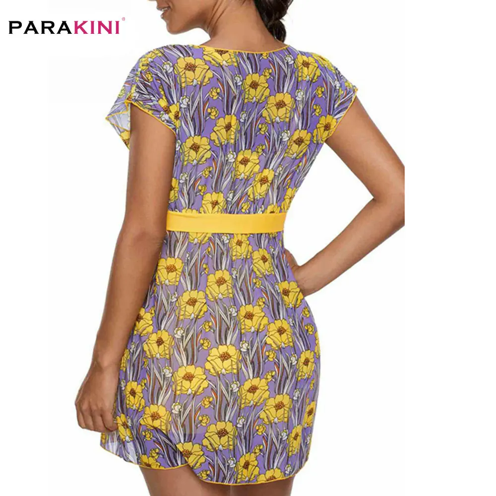 PARAKINI, сдельный купальник,, плюс размер, 2XL, одежда для плавания, для женщин, пуш-ап, купальники, в горошек, с принтом, на бретельках, ретро платье, одежда для плавания, танкини