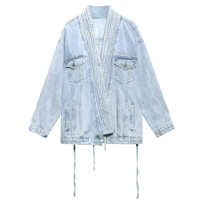 

Max LuLu Spring New Fashion Style Clothes Ladies Blue Denim Jackets Womens Vintage Loose Coats Female Fitness Casual Streetwear