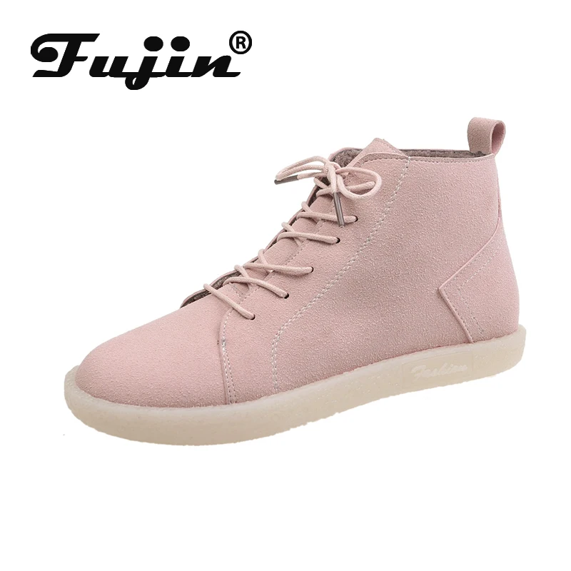 Fujin/женские ботинки Зимние плюшевые теплые меховые модные замшевые мягкие