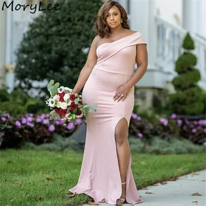 Bridesmaid Dresses One Shoulder Side Slit Spandex Satin Pleated Bridesmaid Dresses Zipper Back Wedding Party Bridemaid Gowns Bridesmaid Dresses One Shoulder Side Slit Spandex Satin Pleated Bridesmaid Dresses Zipper Back Wedding Party Bridemaid Gowns