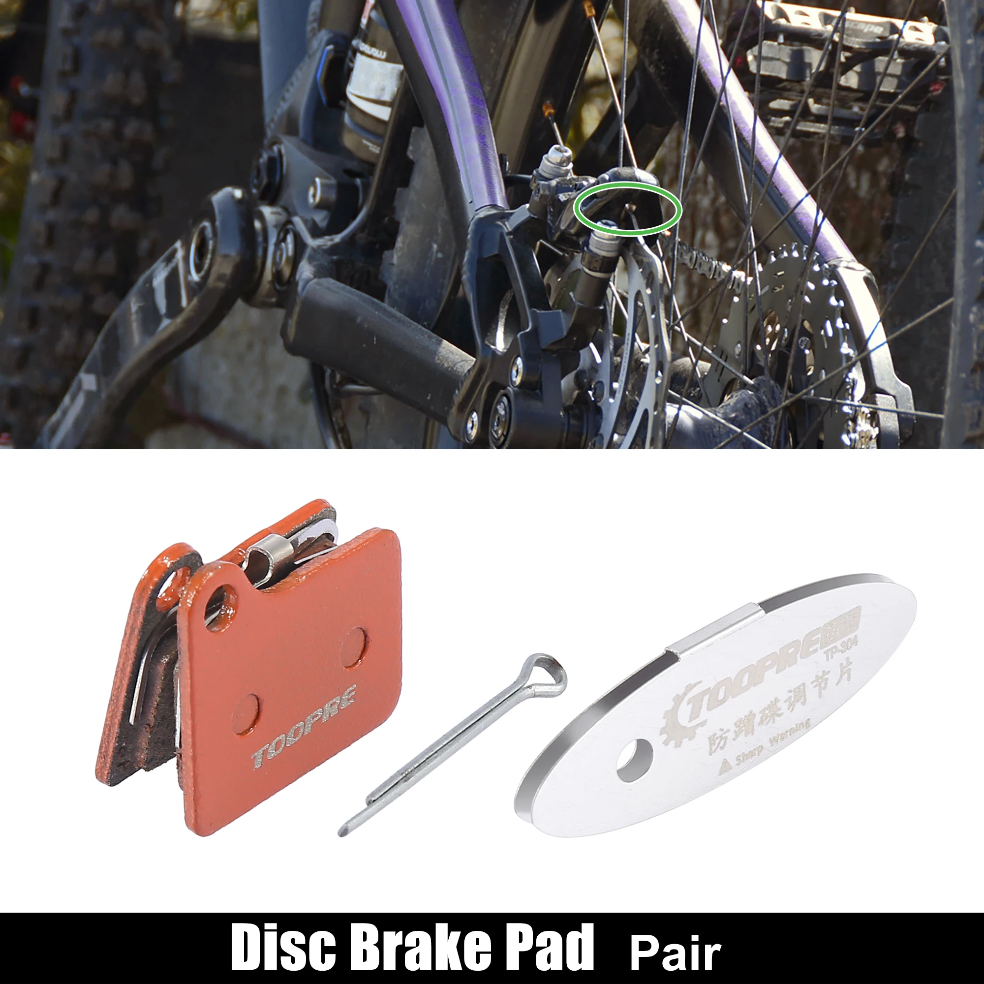 

X Autohaux 1/2Pair Bike Bicycle Ceramic Hydraulic Disc Brake Pad with Split Pin Adjustment Plate Cycling Parts